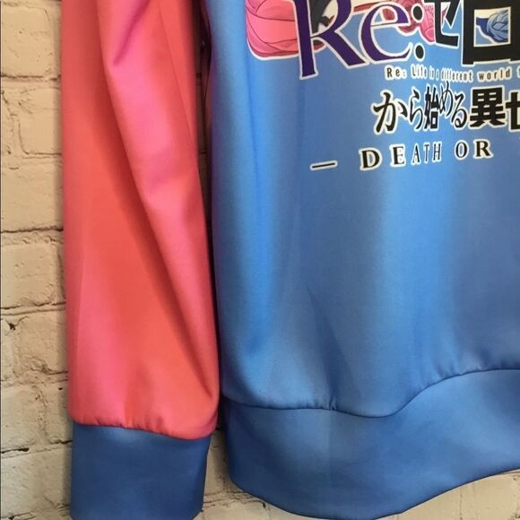 Death Or Kiss Rem&Ram Japan Anime Full Zip Hoodie Women Sweatshirt Size L. - Picture 8 of 14